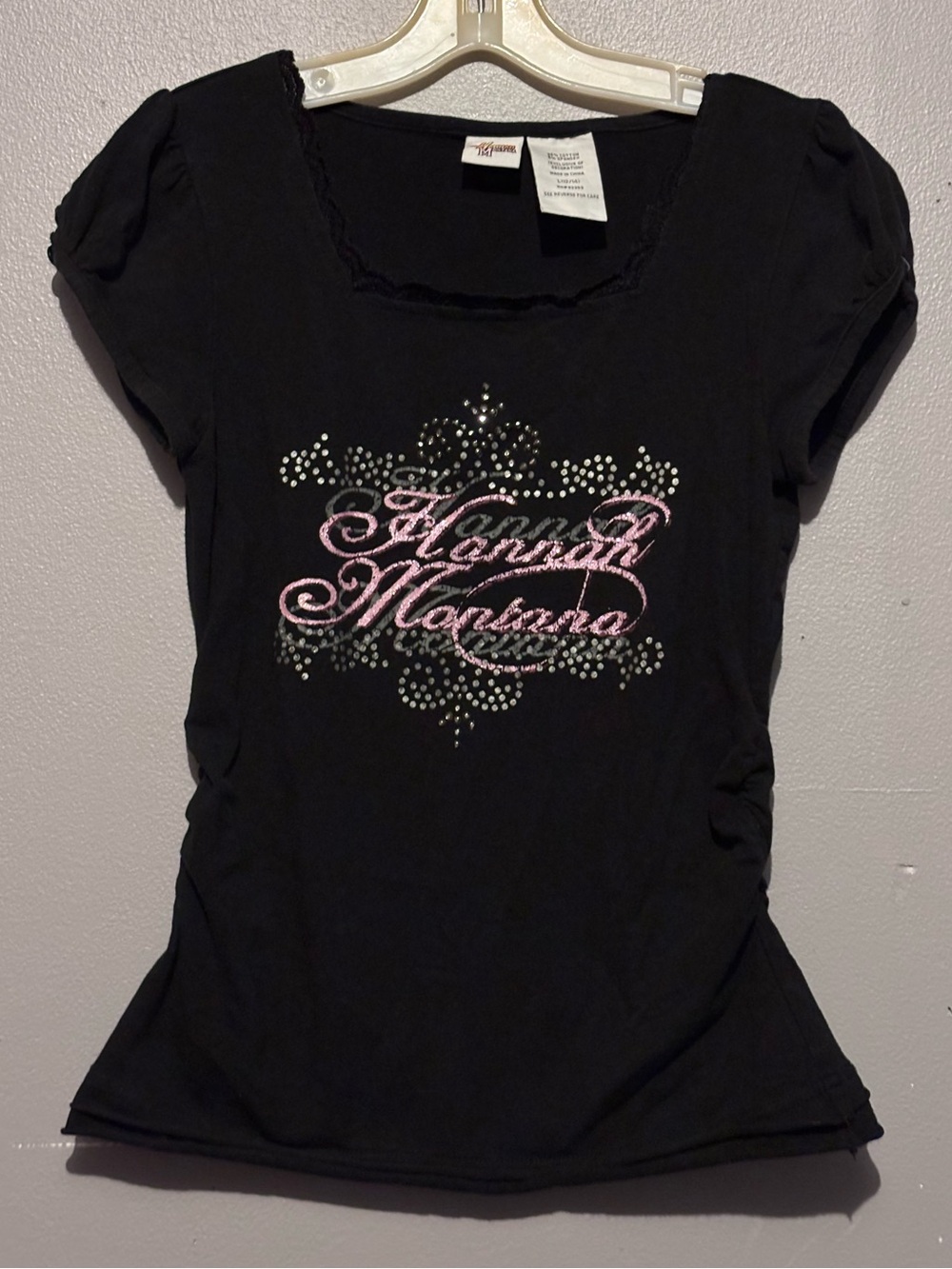 Y2K Black Lace Hannah Montana T-Shirt